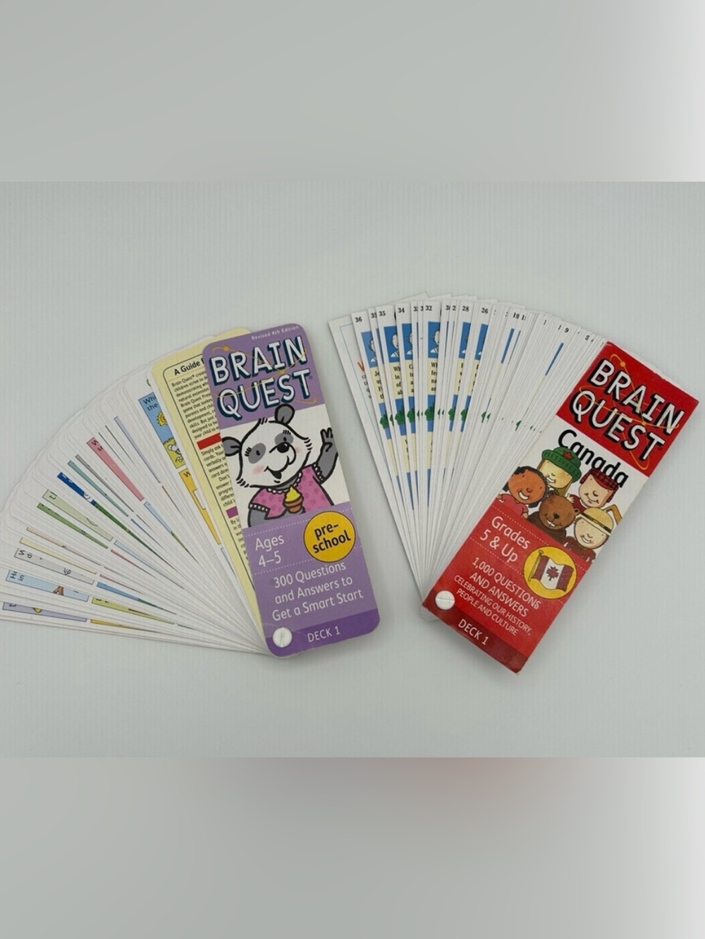Vintage Brain Quest Card Decks Preschool Ages 4–5 & Brain Quest Canada Grades 5+